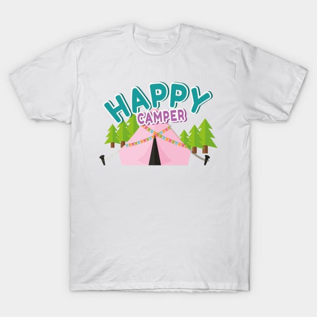 Happy Camper Vacation Camping Gifts T-Shirt by chrizy1688